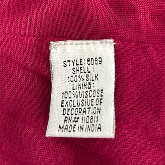 Anthropologie Yoana Barachi 100% Silk Shift Dress w/Tie Belt Pink Size 2 Lined. - Picture 5 of 7